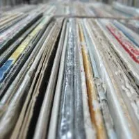 A classic vinyl record, symbolizing the golden era of rock and roll music and Chuck Berry's enduring legacy
