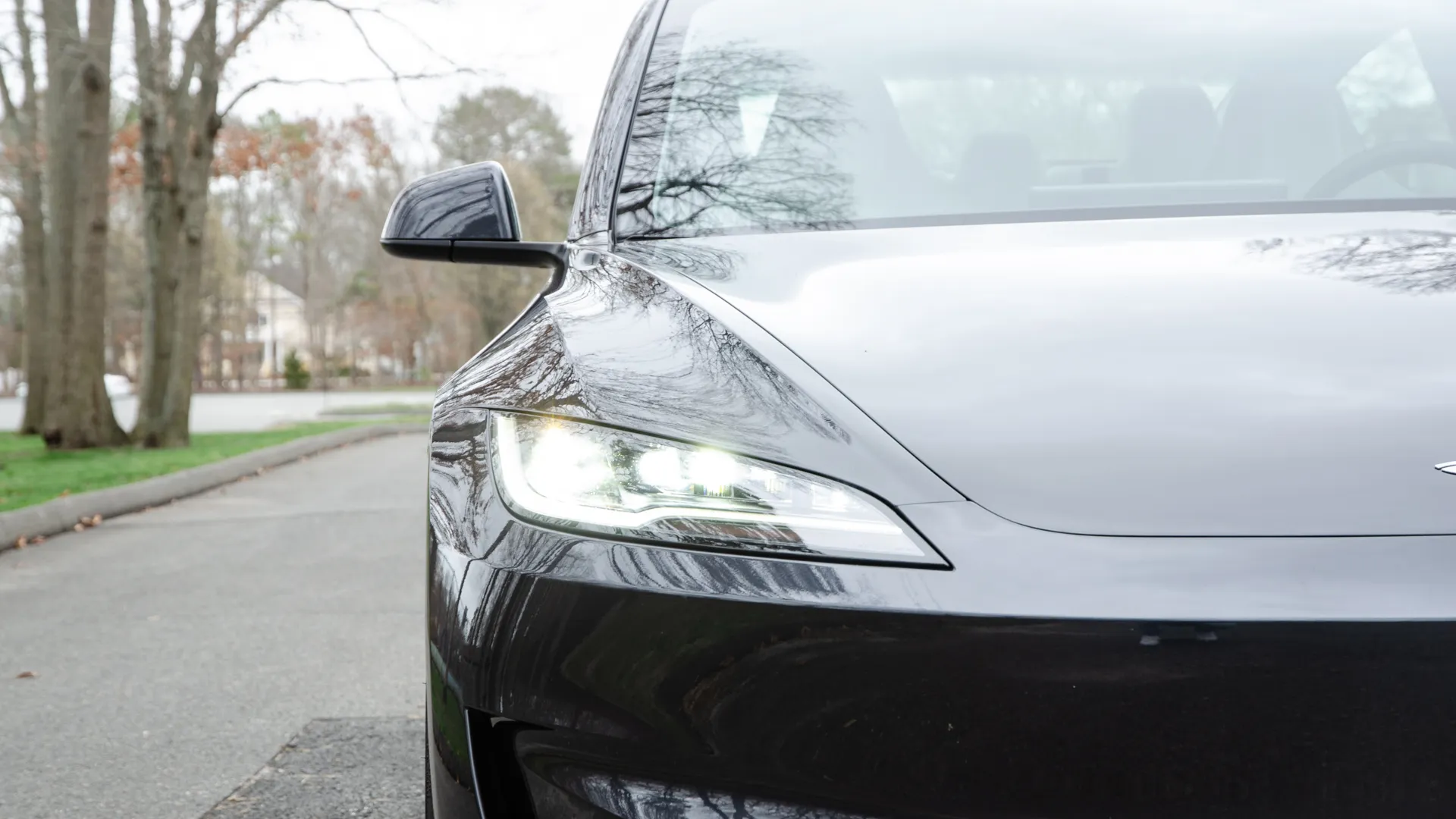 A collage of images showcasing the Tesla Model 3 Performance in various driving scenarios