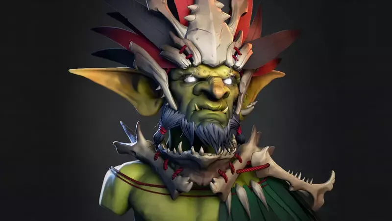 A detailed 3D character model, showcasing artistic skill and technical execution