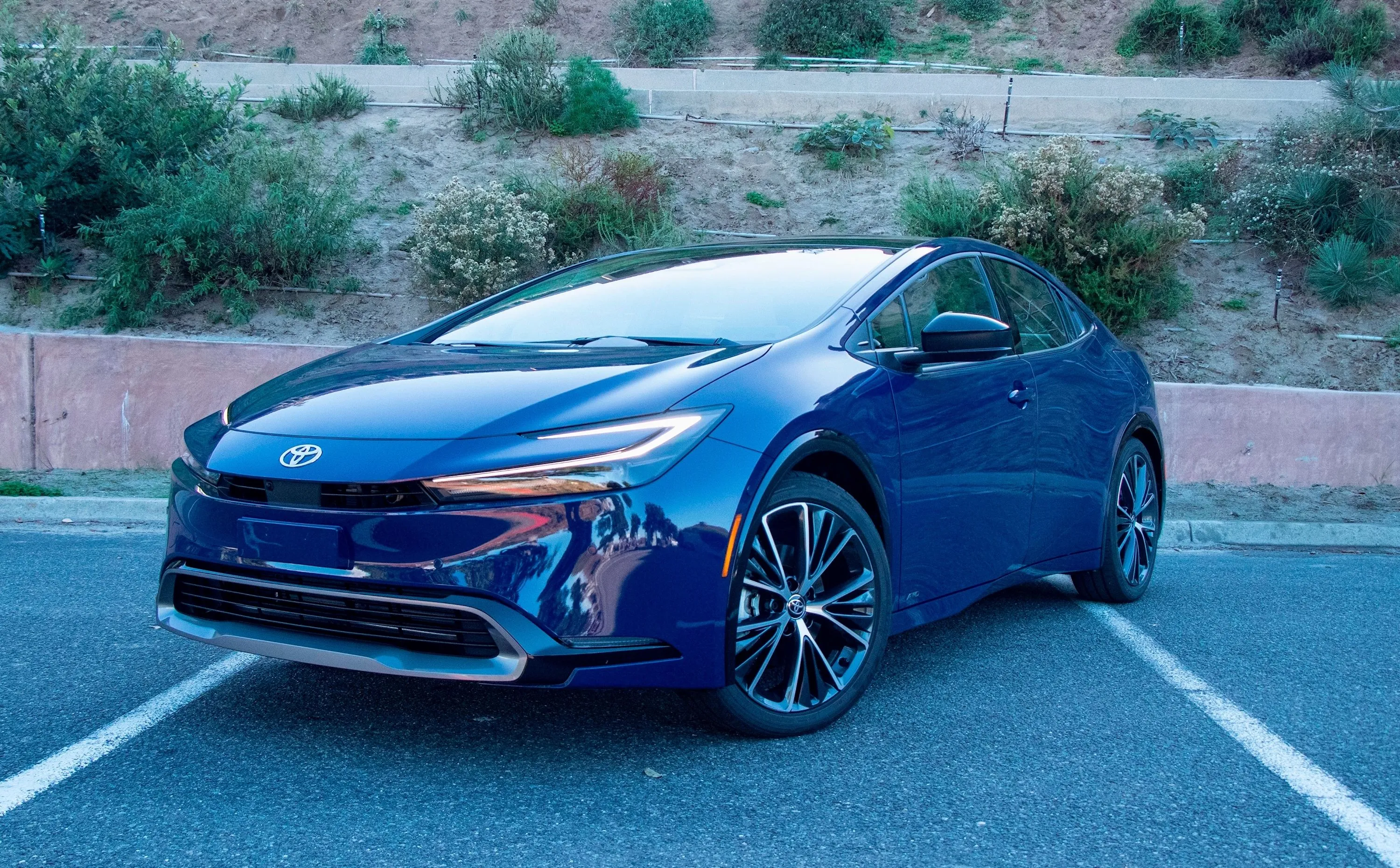A modern Toyota Prius showcasing its sleek design.