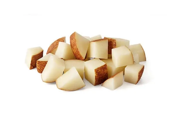 A pile of fresh, whole potatoes.