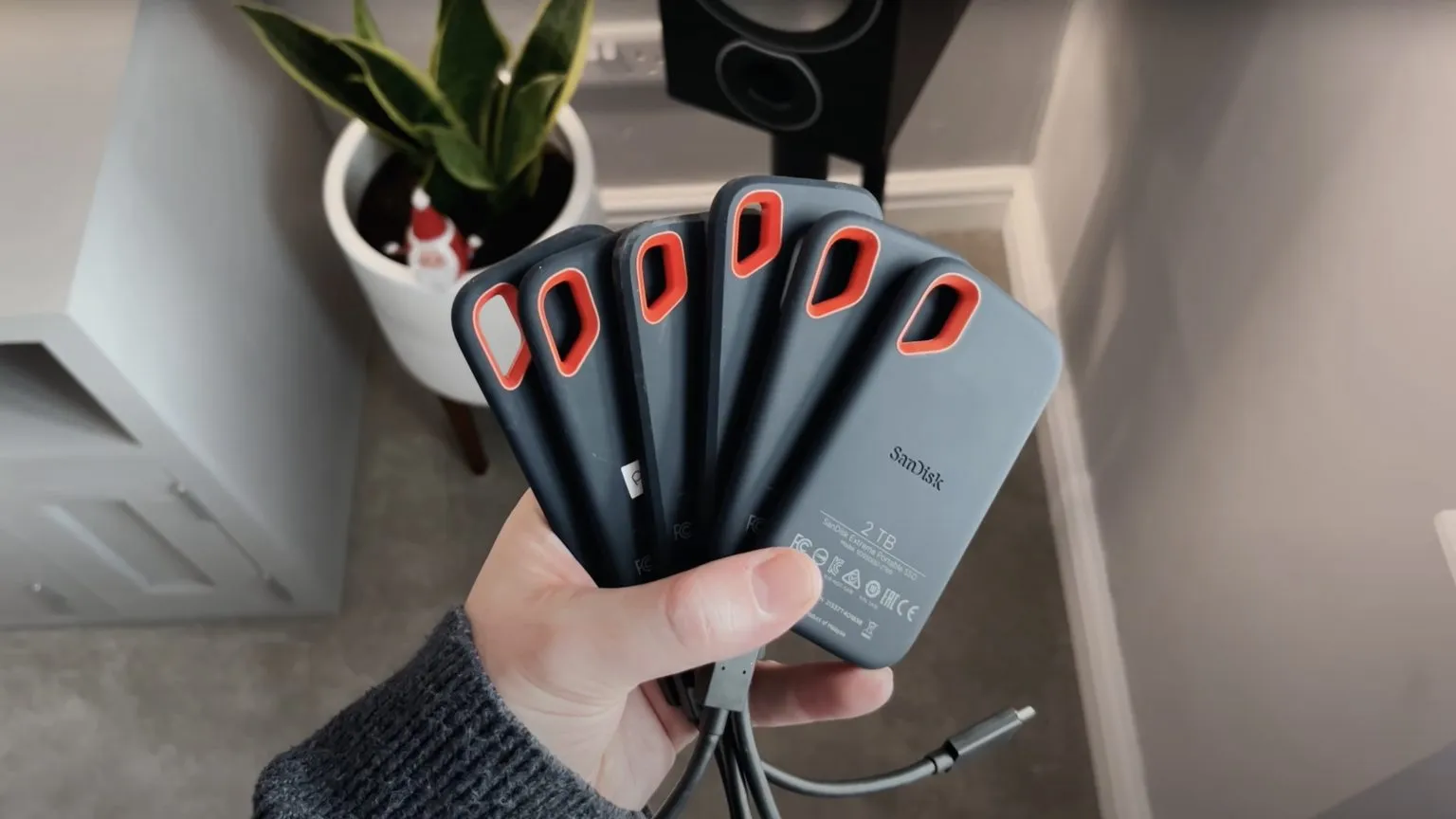 A SanDisk Extreme Portable SSD, a compact external drive for gaming storage