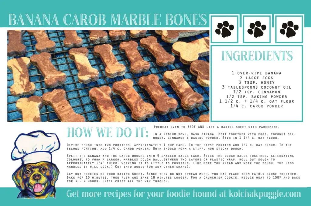 A selection of homemade dog treats and ingredients
