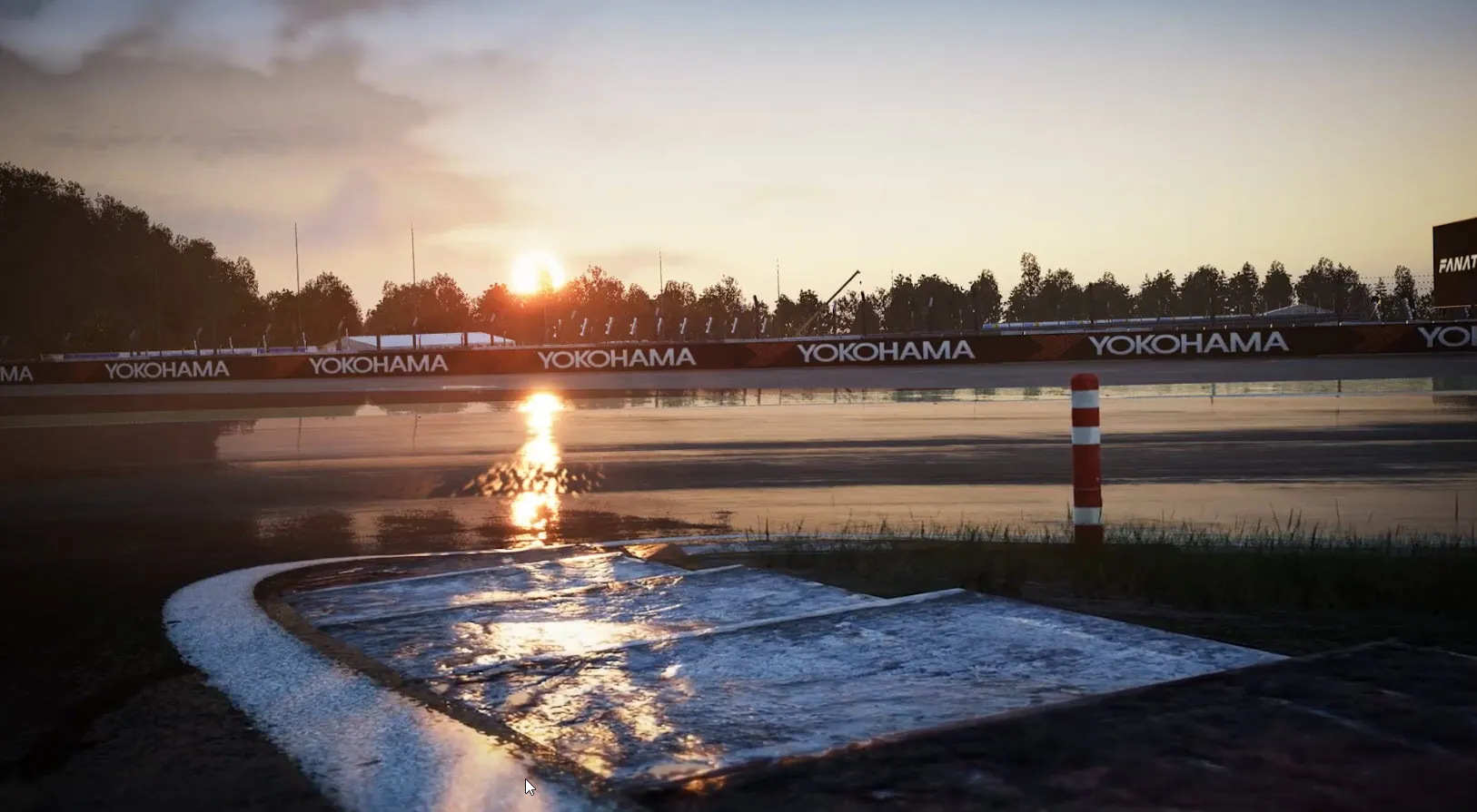 a simulated race track in Assetto Corsa