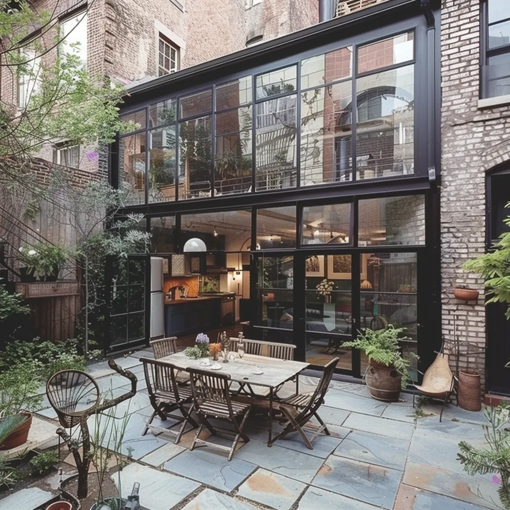 A sleek, modern hotel interior with an industrial-chic design, showcasing adaptability