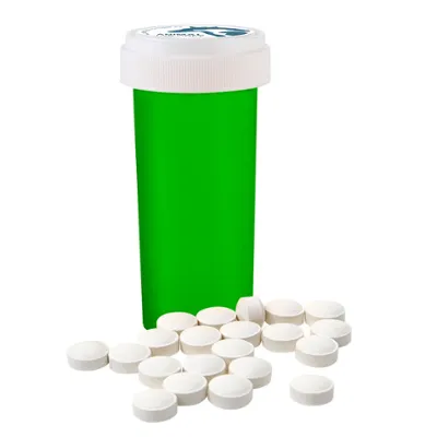 A small brown bottle labeled Metronidazole Tablets USP