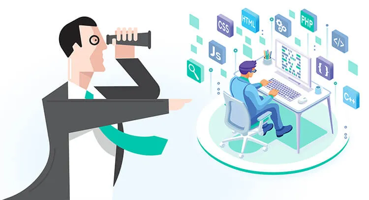 A stylized drawing of how to convert Excel spreadsheets to web apps