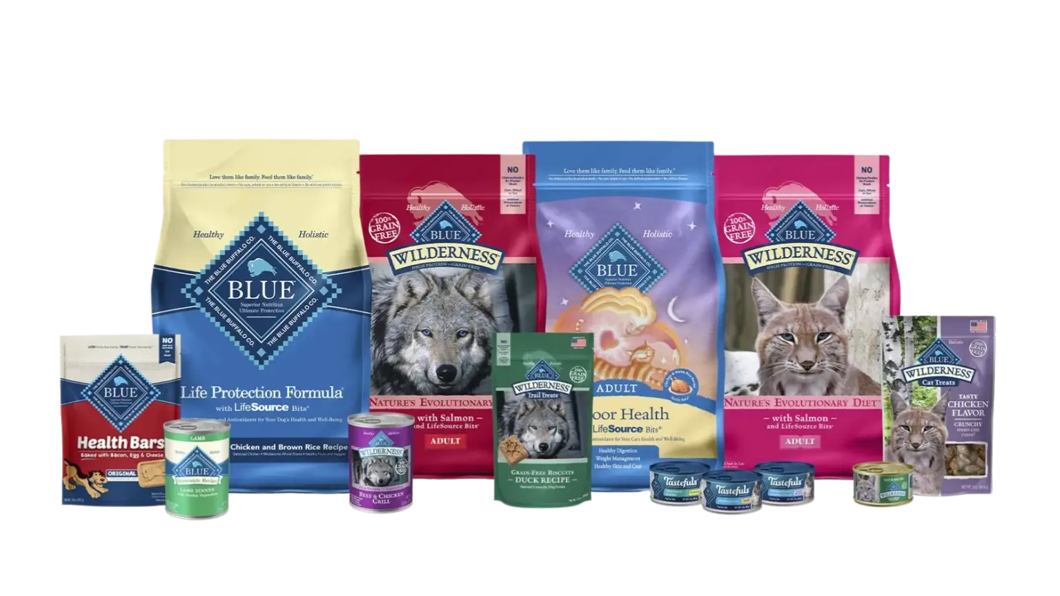A variety of colorful fruits and vegetables commonly found in dog food