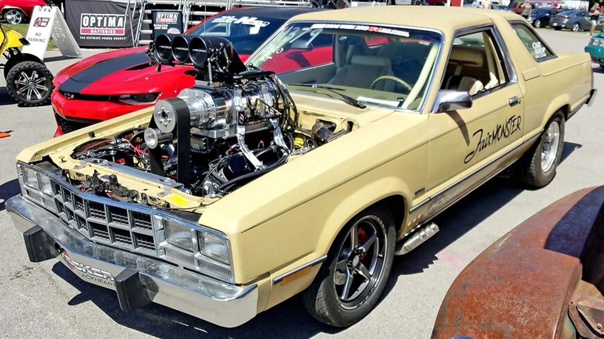 A white Holley Ford Fairmont