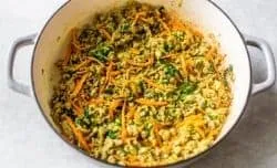 adding veggies to ground turkey