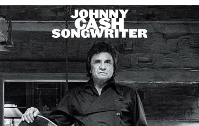 Album cover for Johnny Cash's 'Songwriter' featuring a vintage photograph of the artist