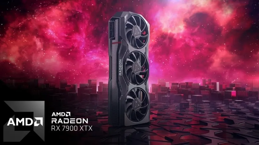 AMD Radeon RX 7900 XTX graphics card displaying its robust cooling system and overall aesthetic