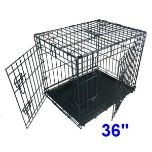 An Ellie-Bo large metal dog crate with double doors