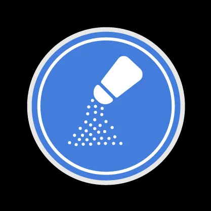 An icon representing added salts, sugars, and artificial additives to be avoided for dogs with arthritis