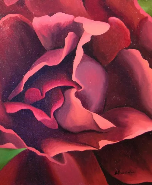 An intricate painting titled 'Deep Ruffles' exploring natural patterns