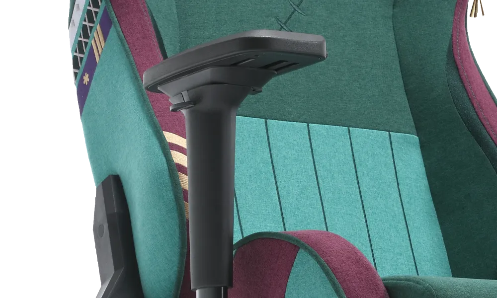 Angle view of the TTRacing Surge X Air Threads Fabric Gaming Chair - Zoro Edition highlighting the seatbase