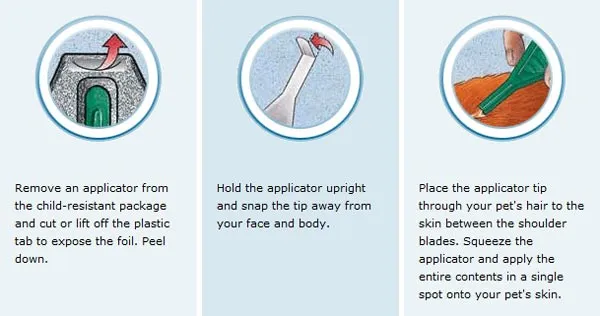 Applying FRONTLINE Spot On Top between a dog's shoulder blades for flea and tick prevention.