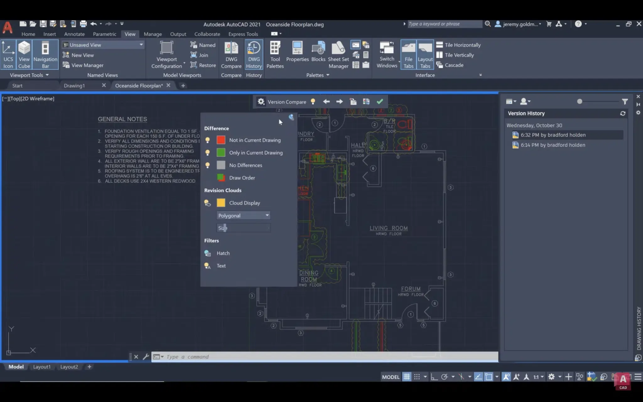 AutoCAD's Drawing History Feature in Action
