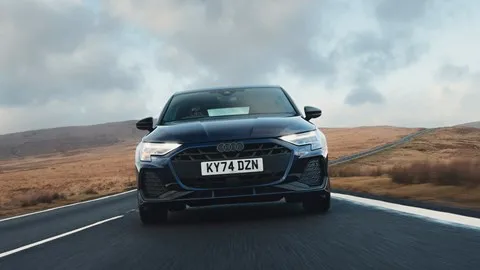 Best small hybrid cars: Audi A3 e TFSI - front, blue, driving