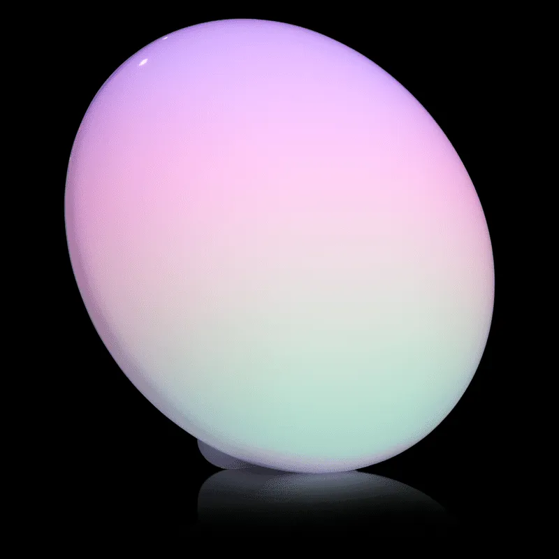 BlissRadia smart LED ambient light with app control, showcasing multiple vibrant colors