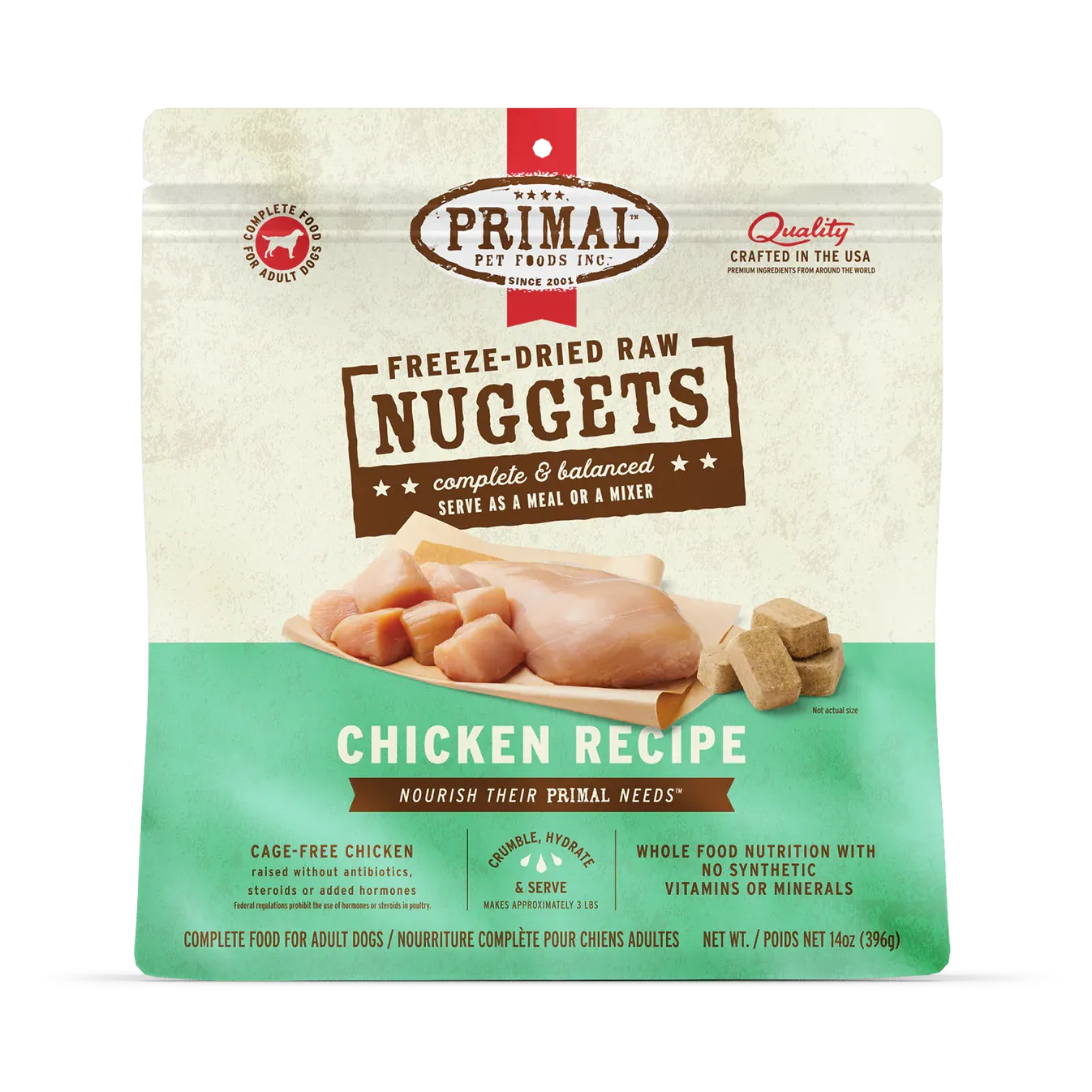 Bowl of Primal Freeze-Dried Raw Nuggets Chicken Recipe