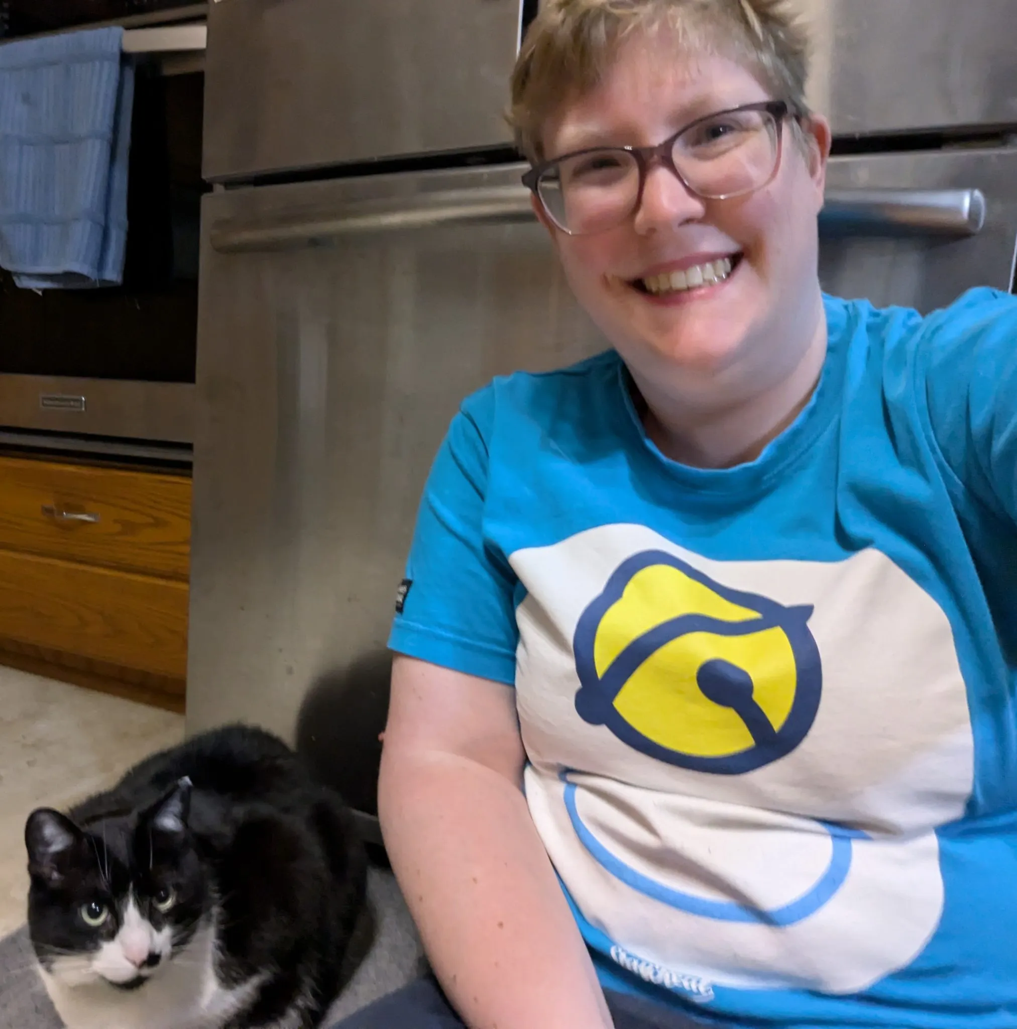 Brittany's shy rescue cat Stella, illustrating her cat whispering expertise