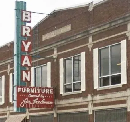 Building exterior with Bryan Furniture signage