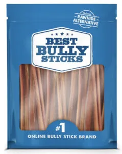 Bully sticks as natural long-lasting chews for puppies