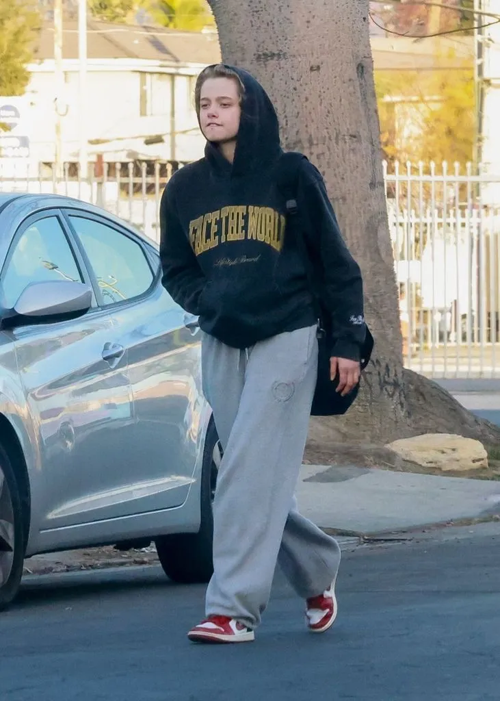 Close-up of Shiloh Jolie-Pitt revealing a subtle facial piercing