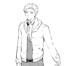 Close-up of Steinbeck's character design after the Guild War, showing a change in appearance