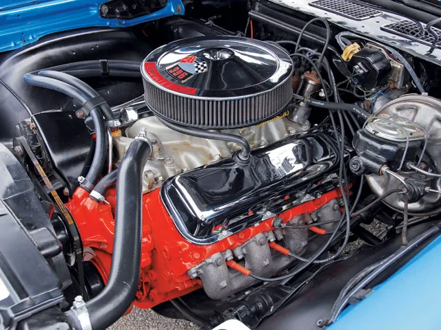 Close-up of the F41 heavy-duty suspension components on a 1969 Chevelle SS 396