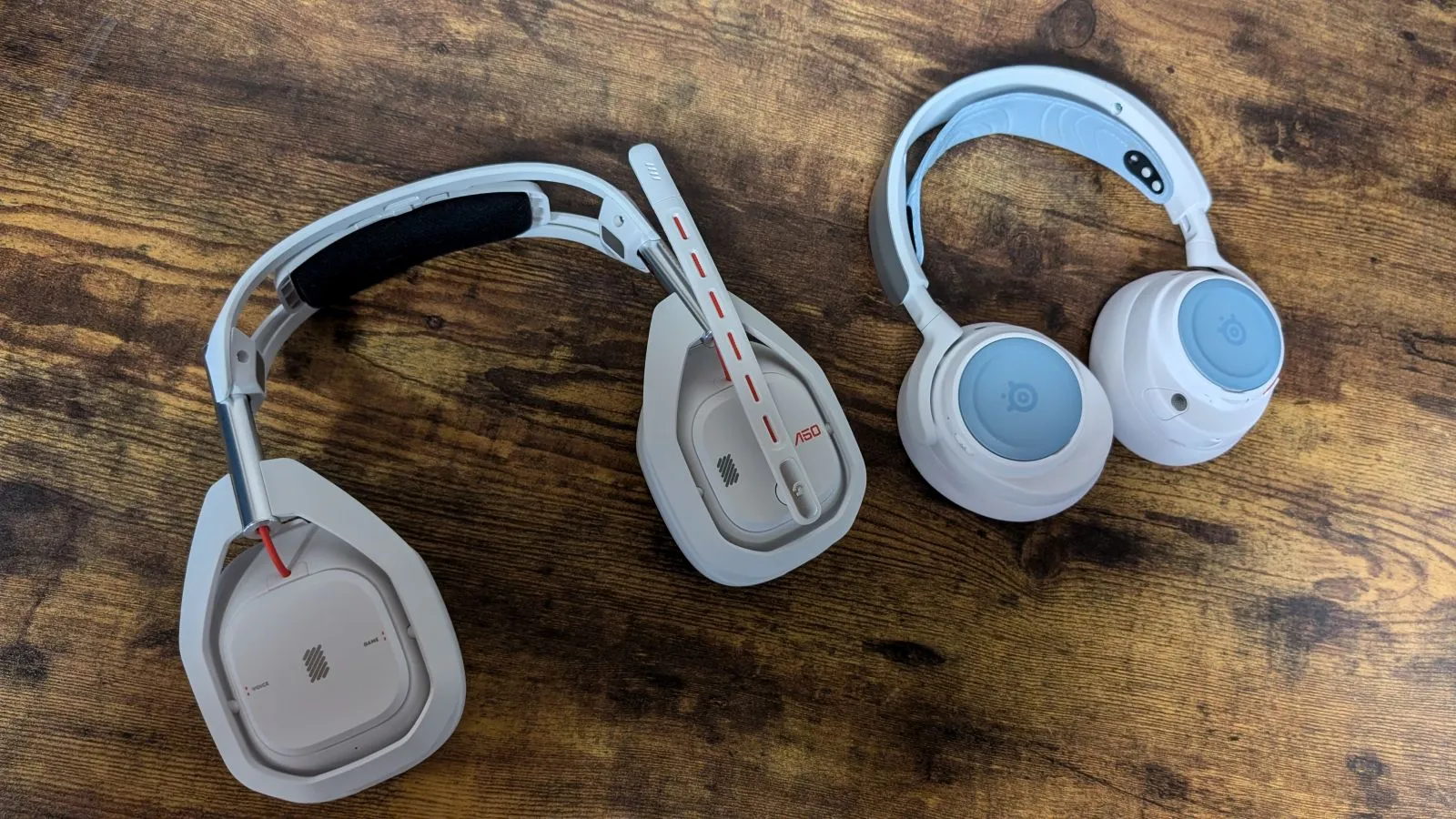 Close-up view of the Astro A50 Gen 5 wireless headset's earcups and headband.