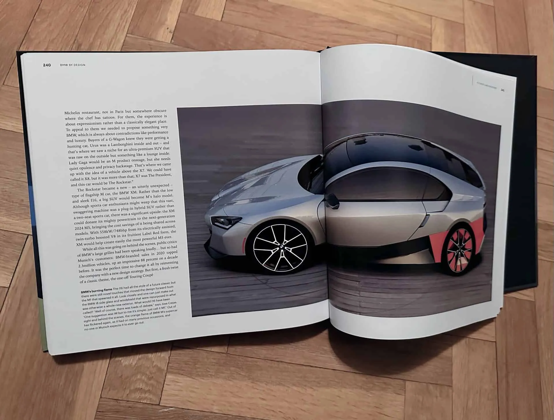Conceptual design of a BMW i16 supercar, showing futuristic lines