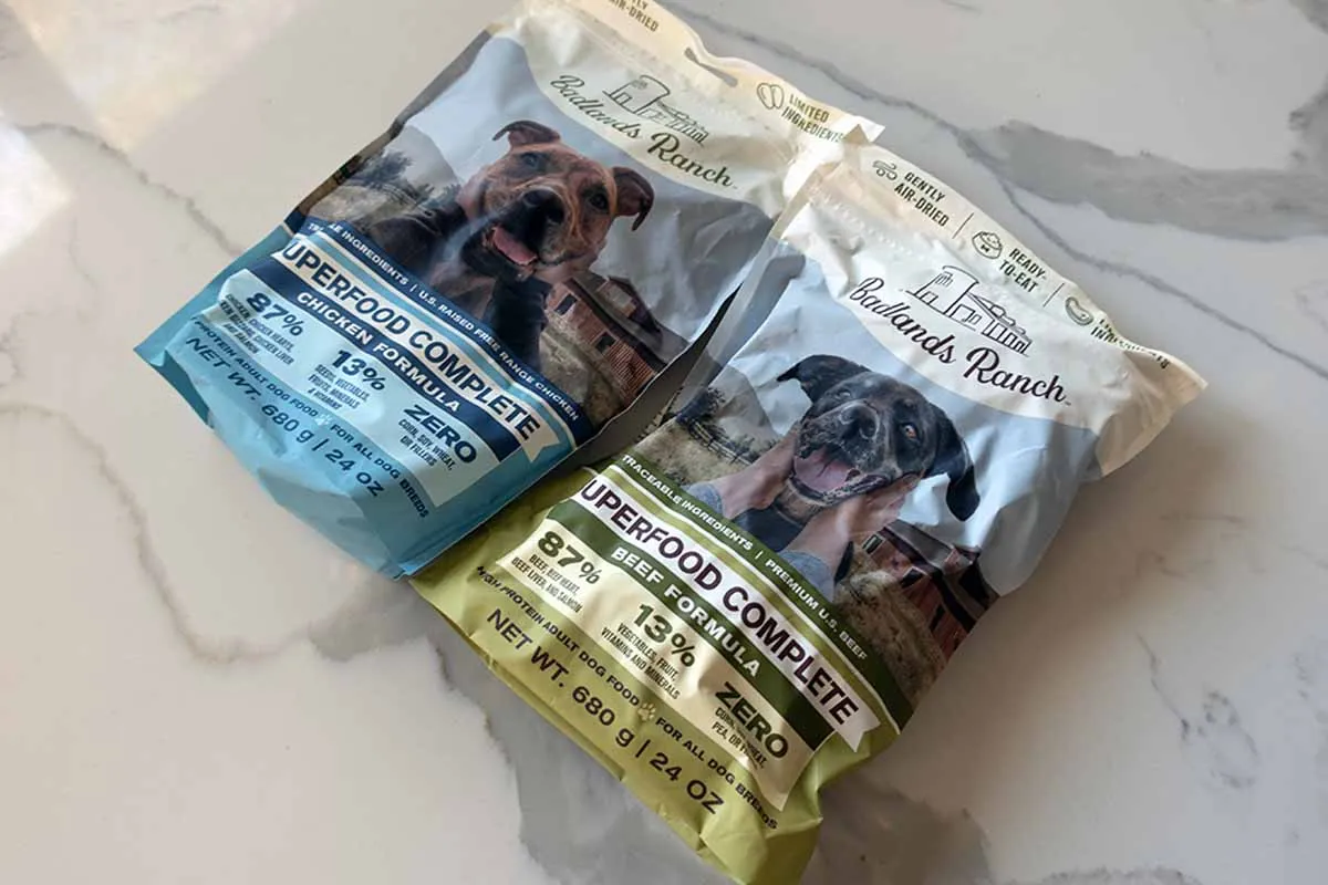 Convenient, resealable bag of puppy food, designed for easy storage and serving
