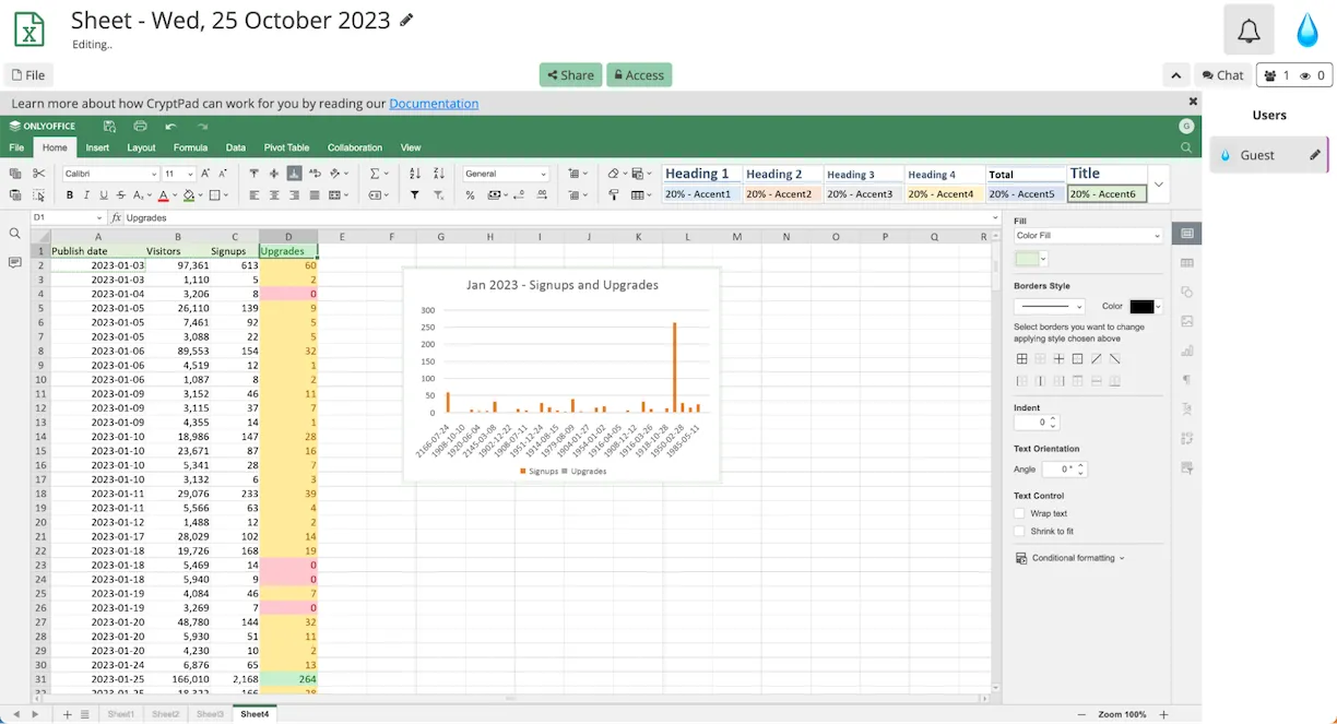 CryptPad Sheet encrypted collaborative spreadsheet editor