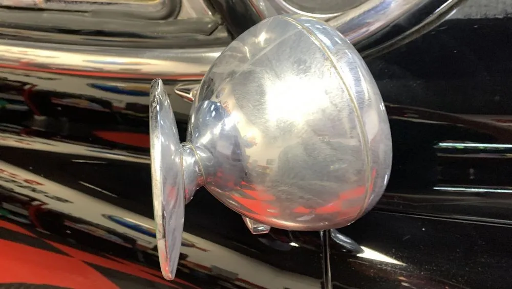 Detailed view of the paint's reflection after correction.
