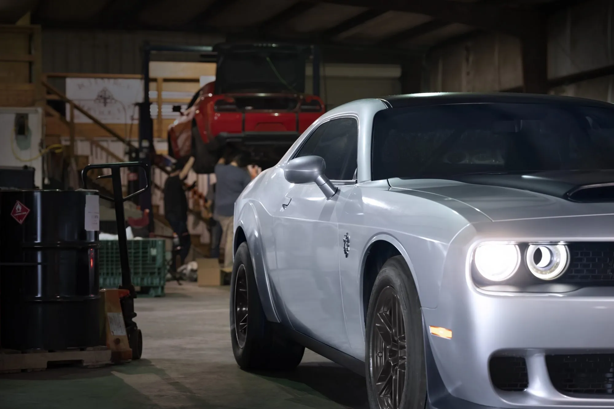 Dodge Challenger SRT Demon 170 side profile highlighting widebody flares and drag tires