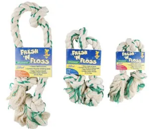 Durable rope toy for cleaning teeth in Golden Retriever puppies