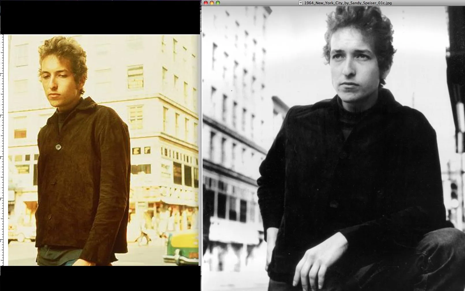 Dylan standing, looking left
