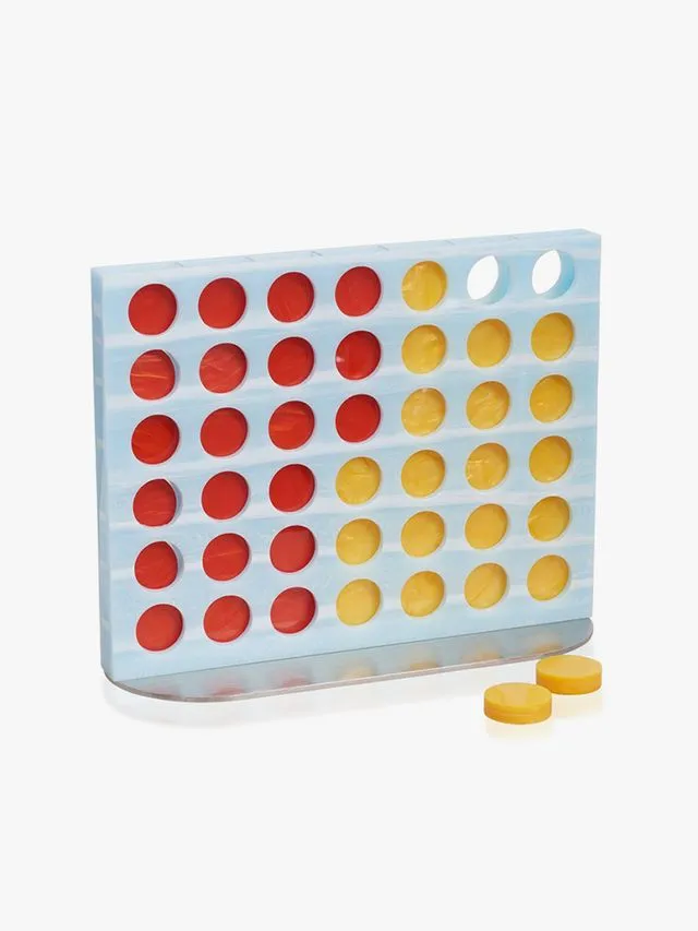Edie Parker Four-In-A-Row acrylic and metal game set