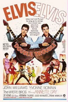 Elvis Presley and Annette Day in a scene from "Double Trouble"