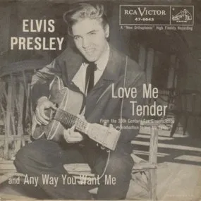 Elvis Presley performing "Don't Be Cruel" on stage, showcasing his energetic performance style and the song's popularity.