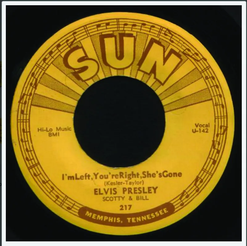 Elvis Presley recording Harbor Lights at Sun Studios