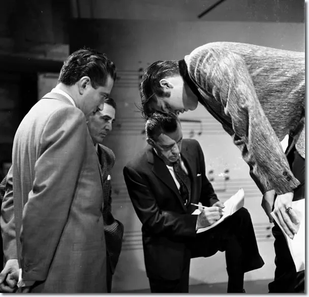 Elvis Presley rehearsing "Peace in the Valley" backstage at The Ed Sullivan Show in 1957
