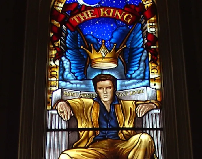 Elvis stained glass art