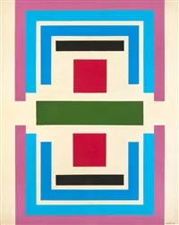 Frank Sinatra's abstract oil painting "Squares and Rectangles" from 1989