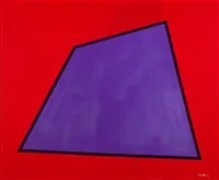 Frank Sinatra's abstract painting "Abstract with Blue on Red" from 1989