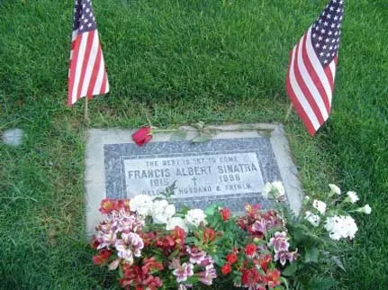 Frank Sinatra's grave at Desert Memorial Park with his iconic epitaph