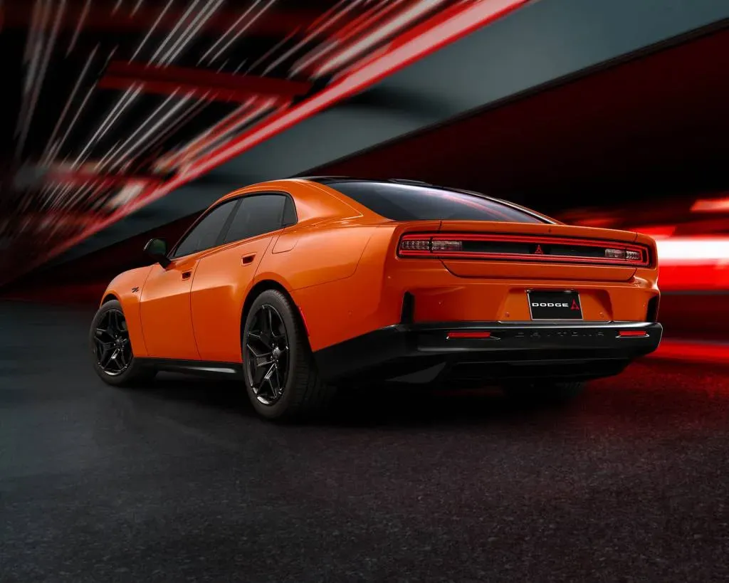 Front view of the 2024 Dodge Charger Daytona at a standstill