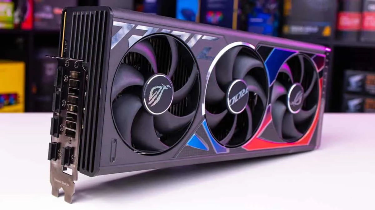 Front view of the ASUS ROG Strix RTX 4090 OC graphics card
